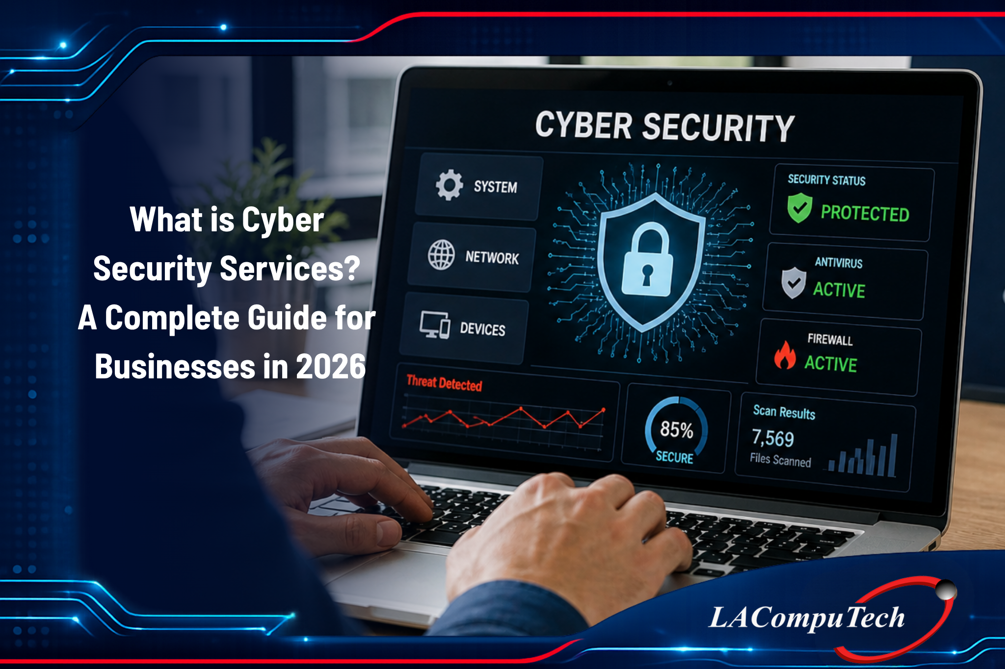 Cyber security services protecting business systems and networks